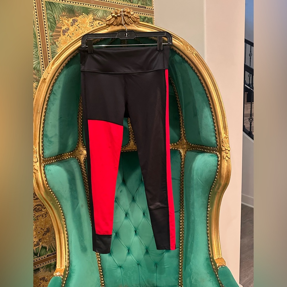 Alala Black Leggings with Gold Accent, Size Small